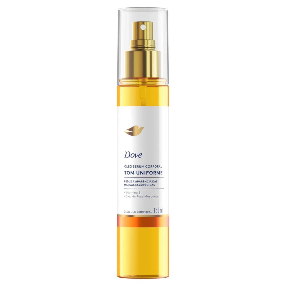 Óleo Corporal Sérum Dove Deo Vitamina E E Óleo De Rosa Mosqueta Tom Uniforme Spray 150ml — Dove | Farmácia Resyla
