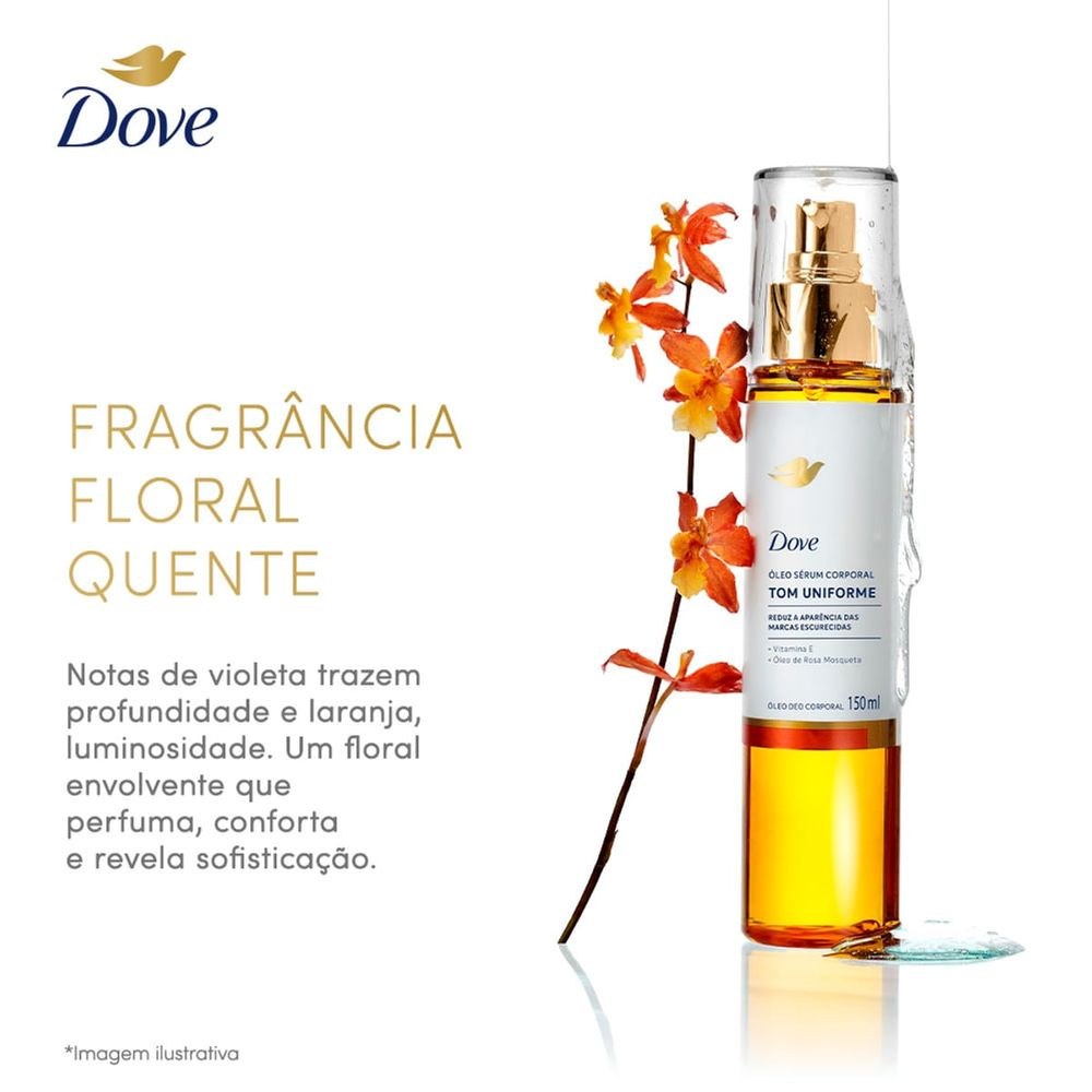 Óleo Corporal Sérum Dove Deo Vitamina E E Óleo De Rosa Mosqueta Tom Uniforme Spray 150ml — imagem 4 | Farmácia Resyla