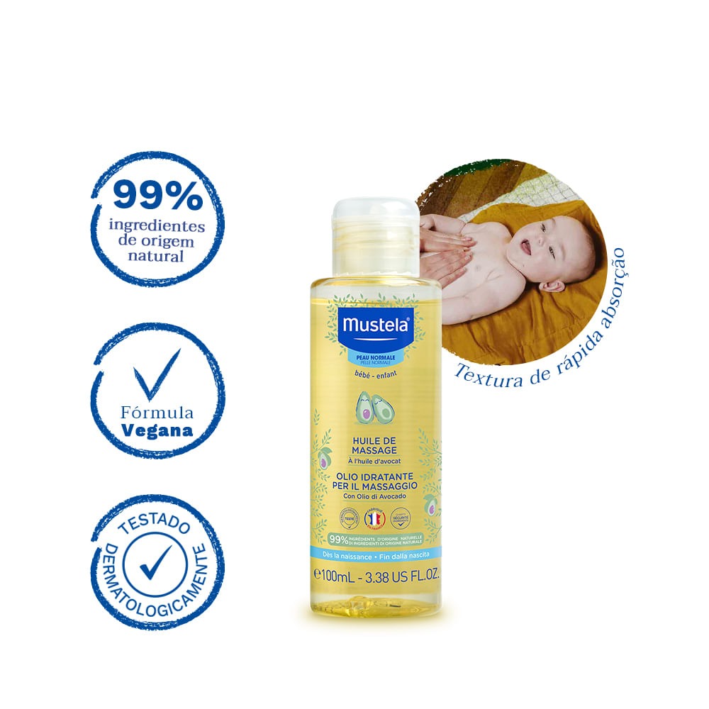 Óleo de Massagem Mustela Infantil Hidratante Calmante 100ml — imagem 3 | Farmácia Resyla