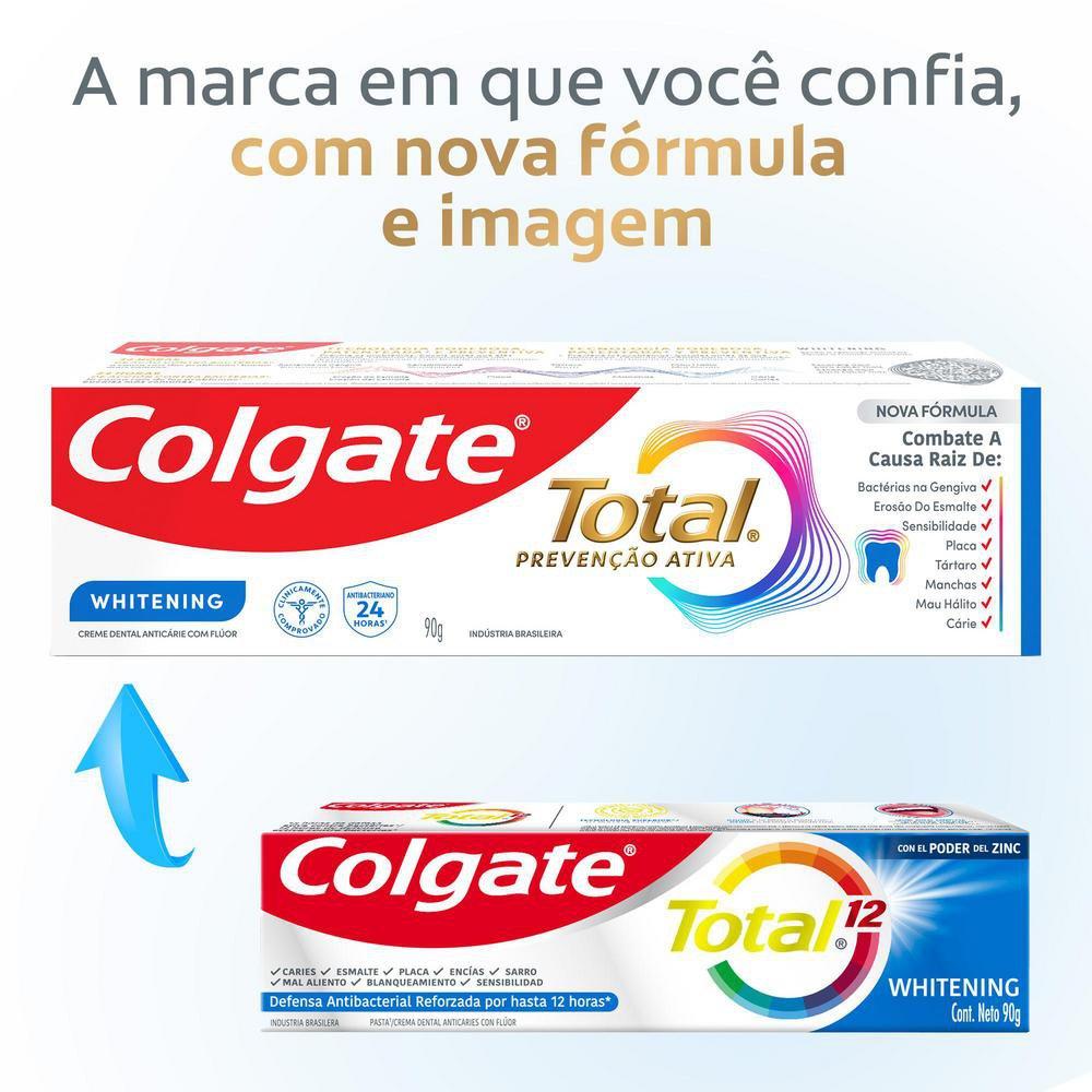 Pack Creme Dental Colgate Total Prevenção Ativa Whitening  4 Unidades De 90g Cada — imagem 2 | Farmácia Resyla