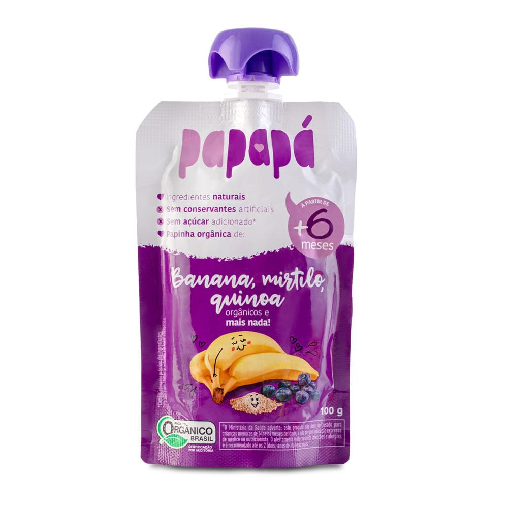 Papinha Infantil Papapá Orgânica Sabor Banana Mirtilo e Quinoa 100g — Papapá | Farmácia Resyla