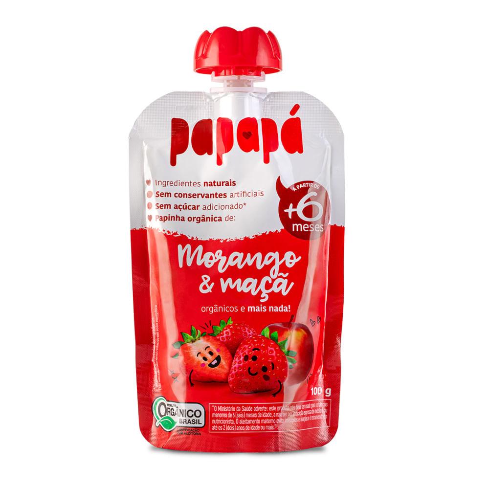 Papinha Infantil Papapá Orgânica Sabor Morango e Maçã +6 meses 100g — Papapá | Farmácia Resyla