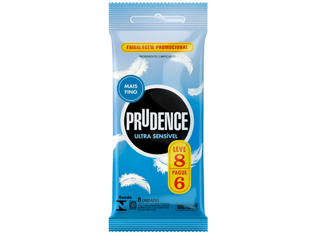 Preservativo Prudence Ultra Sensível Lubrificado 8 Unidades — Prudence | Farmácia Resyla