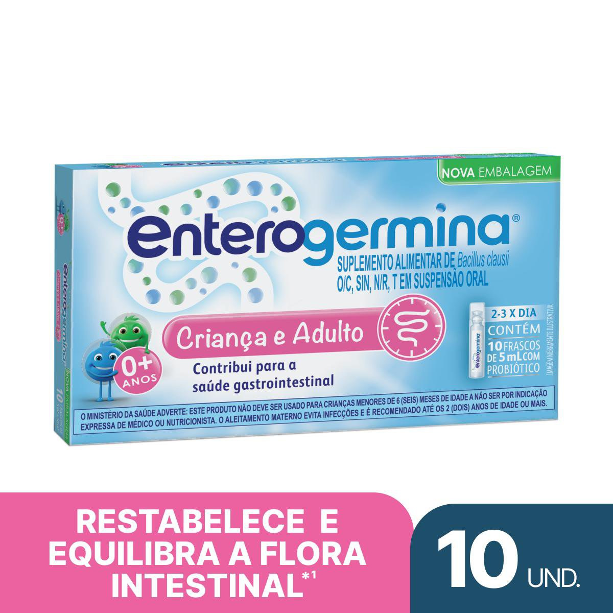 Probiótico Enterogermina 10 Frascos De 5ml — Enterogermina | Farmácia Resyla