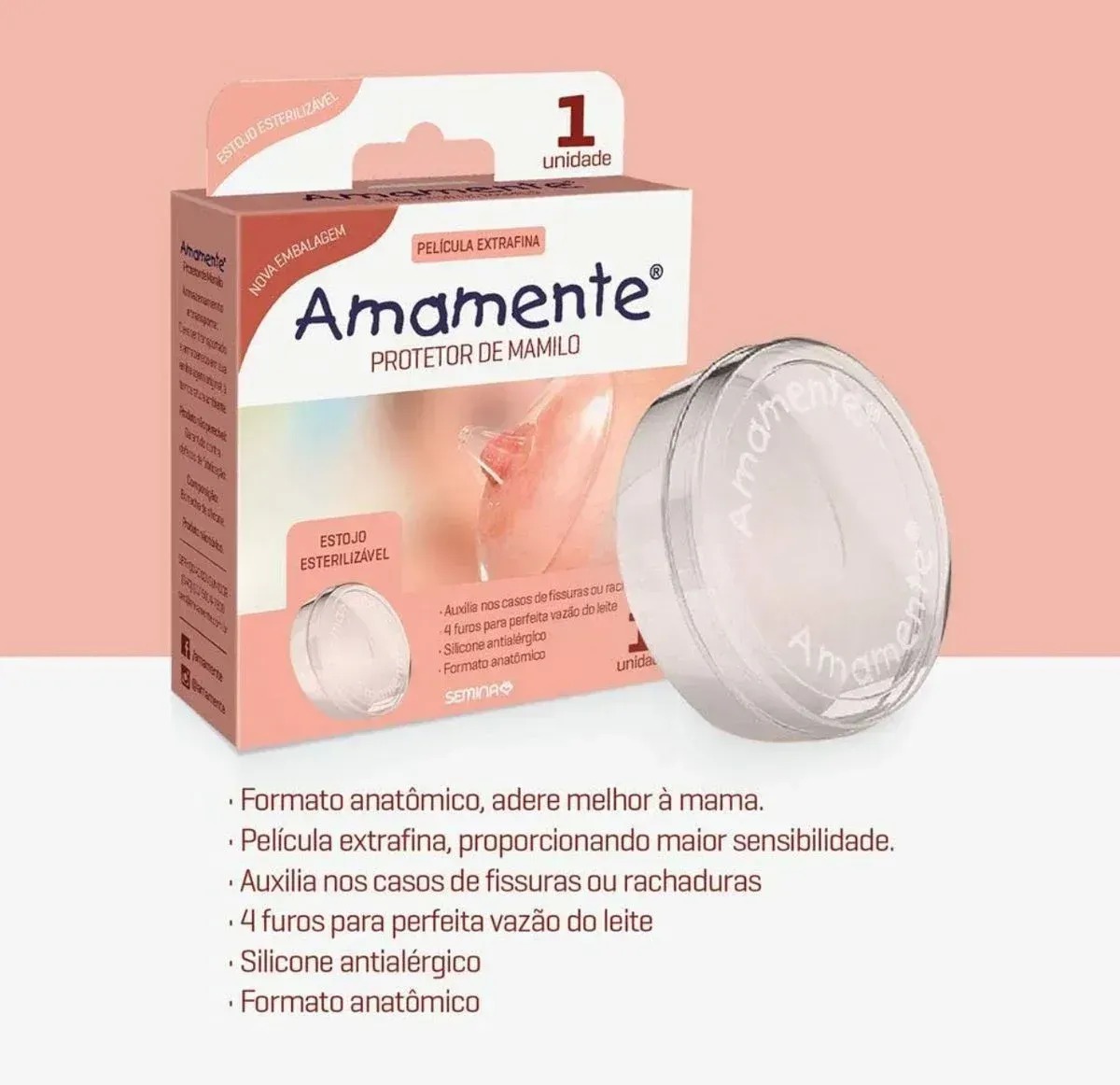 Protetor de Mamilo Amamente Silicone 1 Unidade — imagem 2 | Farmácia Resyla