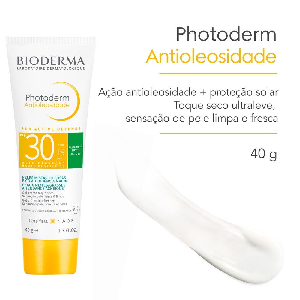 Protetor Solar Facial Bioderma Photoderm Antioleosidade FPS30 40g — imagem 2 | Farmácia Resyla