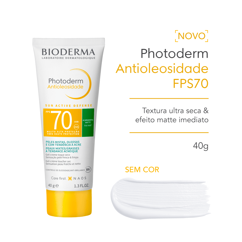 Protetor Solar Facial Bioderma Photoderm Antioleosidade Sem cor FPS70 40g — imagem 2 | Farmácia Resyla