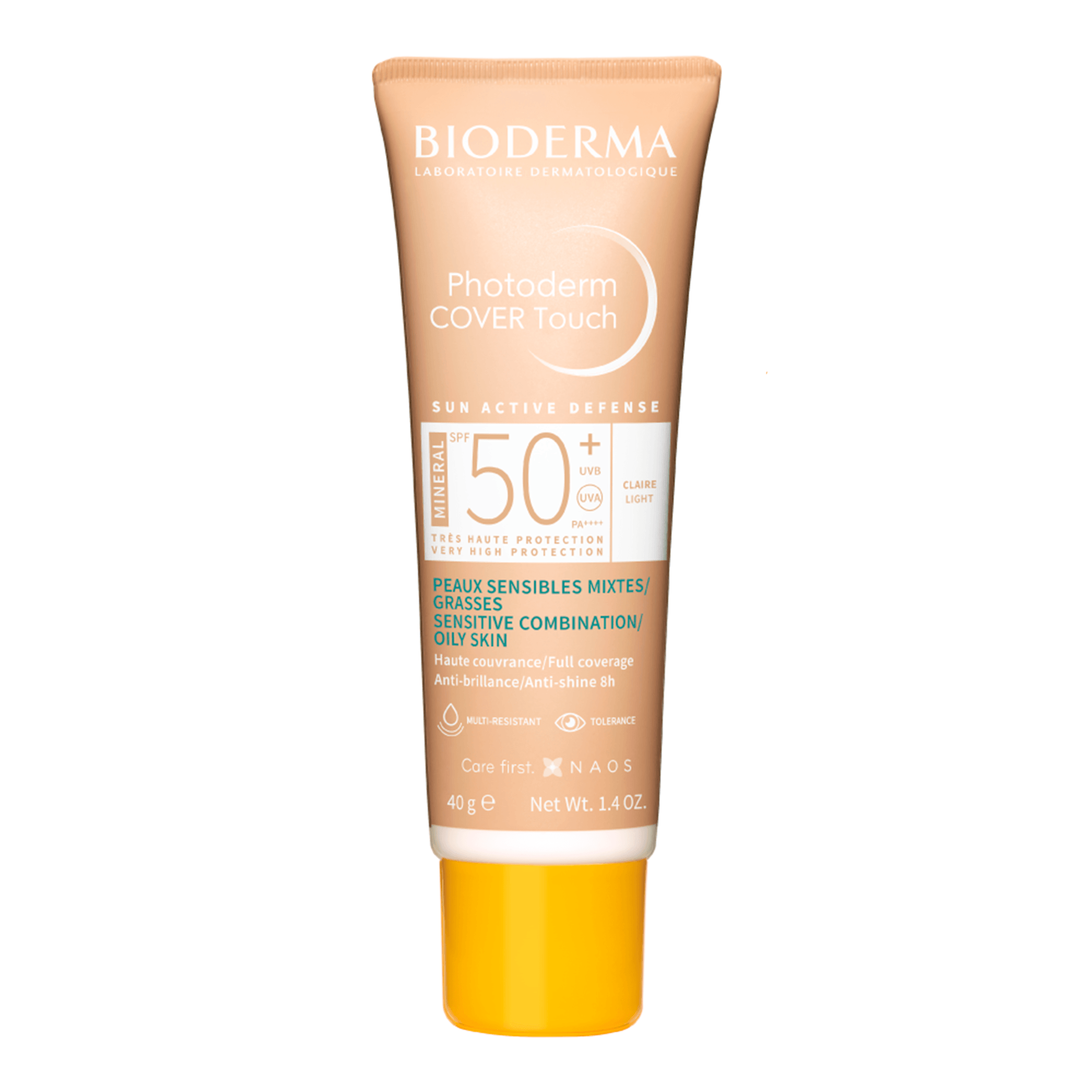 Protetor Solar Facial Bioderma Photoderm Cover Touch Mineral FPS 50+ Cor 2.0 Claro 40ml — Bioderma | Farmácia Resyla