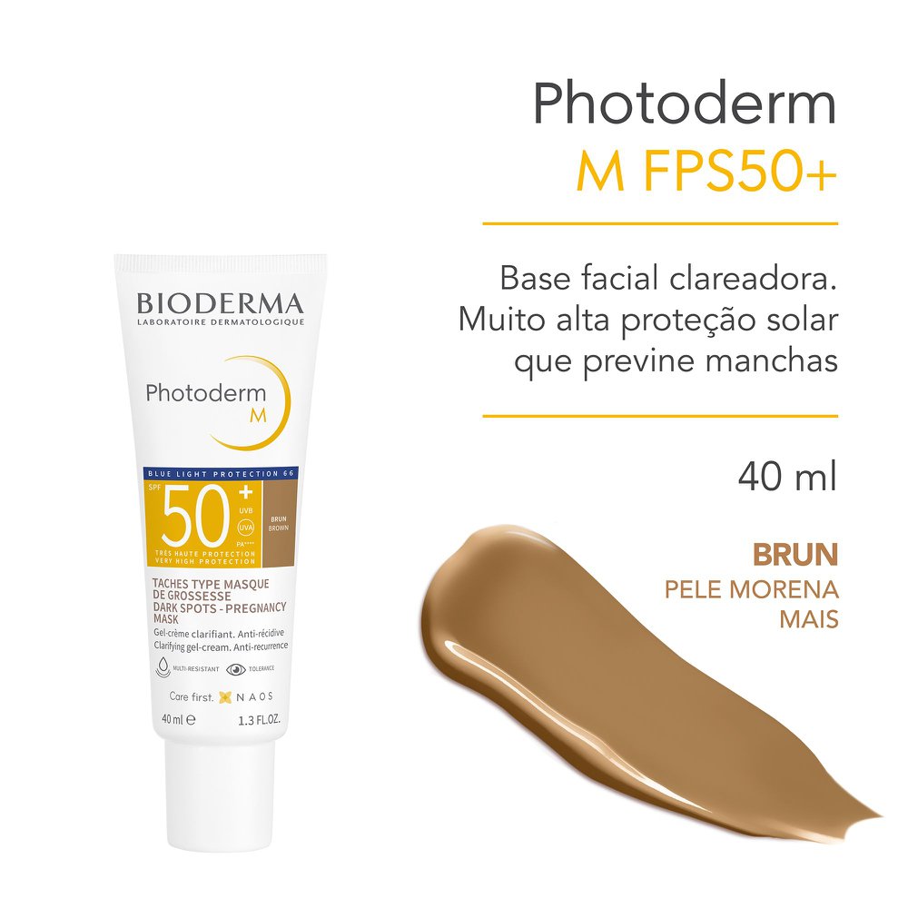 Protetor Solar Facial Bioderma Photoderm M FPS50+ Cor Brun 40ml — imagem 2 | Farmácia Resyla