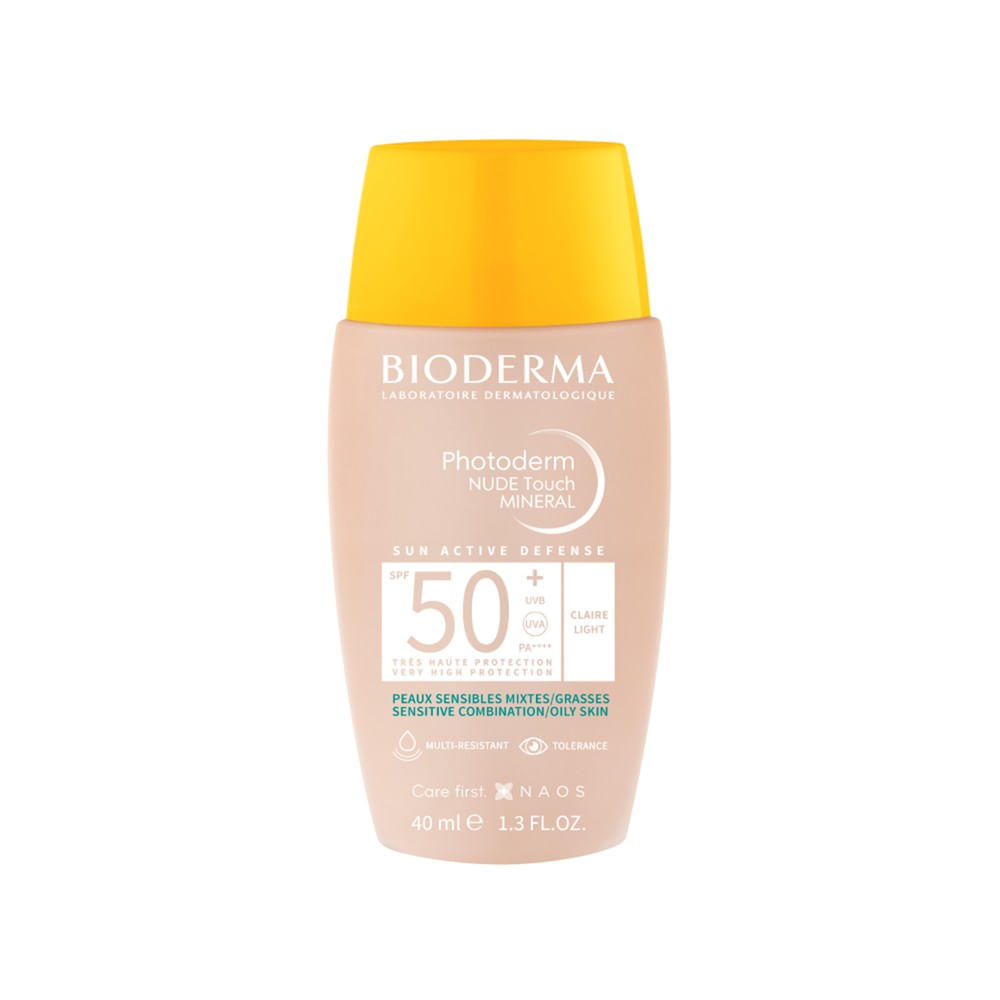 Protetor Solar Facial Bioderma Photoderm Nude Touch Mineral FPS50+ Cor 2.0 Clara 40ml — Bioderma | Farmácia Resyla