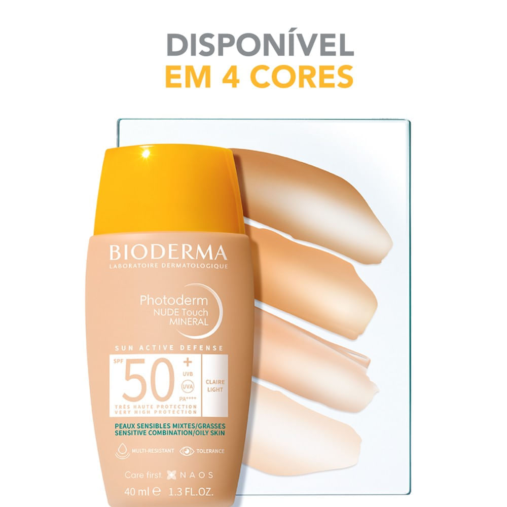 Protetor Solar Facial Bioderma Photoderm Nude Touch Mineral FPS50+ Cor 2.0 Clara 40ml — imagem 3 | Farmácia Resyla