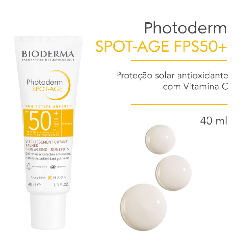 Protetor Solar Facial Bioderma Photoderm Spot Age FPS50+ Anti-idade Anti-marcas 40ml — imagem 2 | Farmácia Resyla