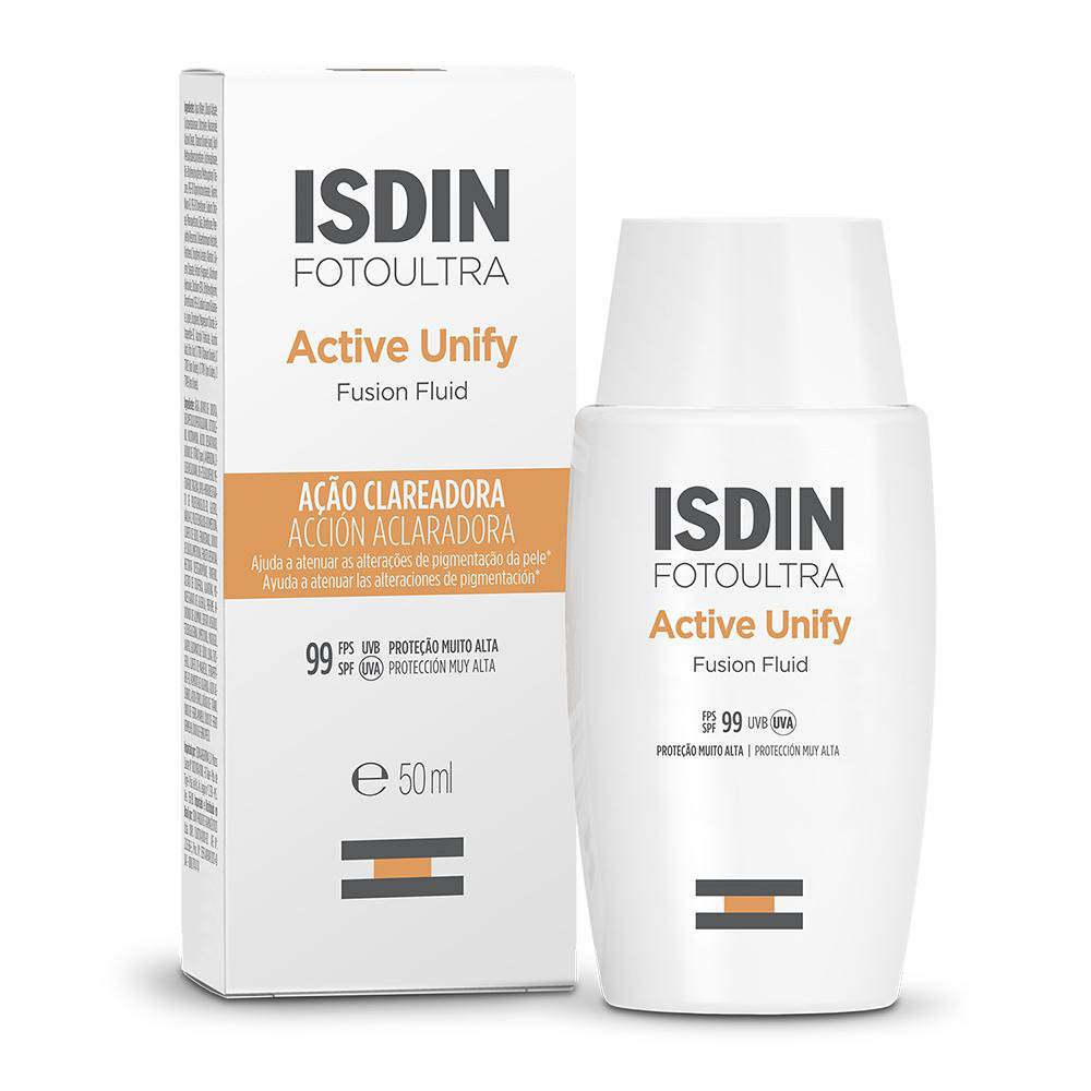 Protetor Solar Facial ISDIN Active Unify FPS99 Fusion Fluid Sem Cor 50ml — Isdin | Farmácia Resyla