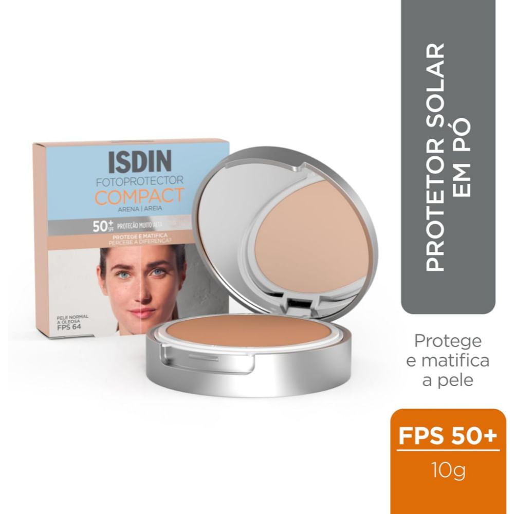 Protetor Solar Facial ISDIN Compact FPS50+ Pó Compacto Cor Areia 10g — imagem 2 | Farmácia Resyla