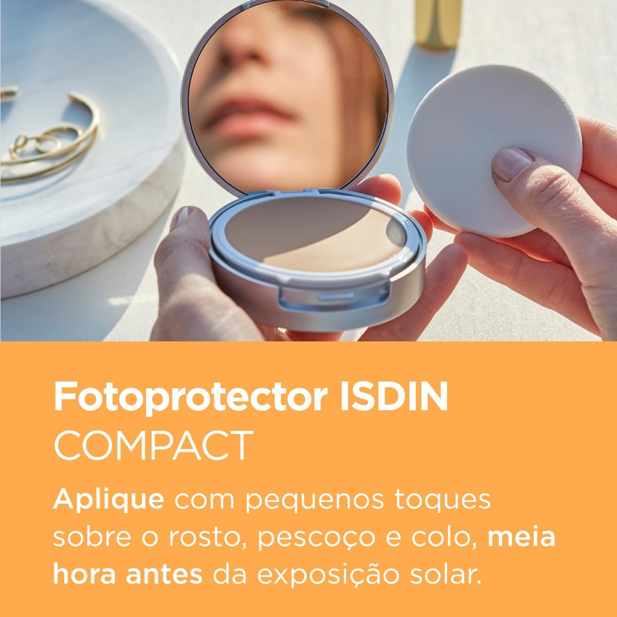 Protetor Solar Facial ISDIN Compact FPS50+ Pó Compacto Cor Areia 10g — imagem 4 | Farmácia Resyla