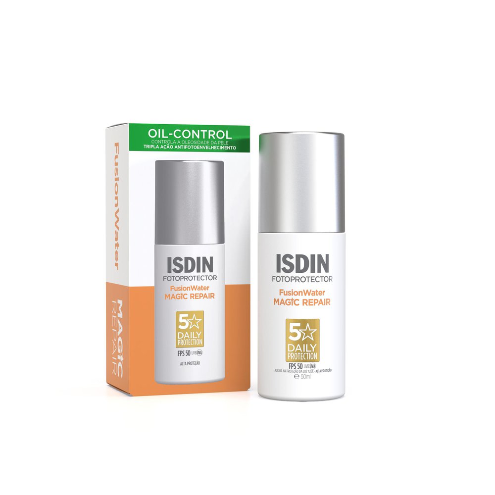 Protetor Solar Facial Isdin Fotoprotector Fusion Water Magic Repair Fps50 50ml — Isdin | Farmácia Resyla