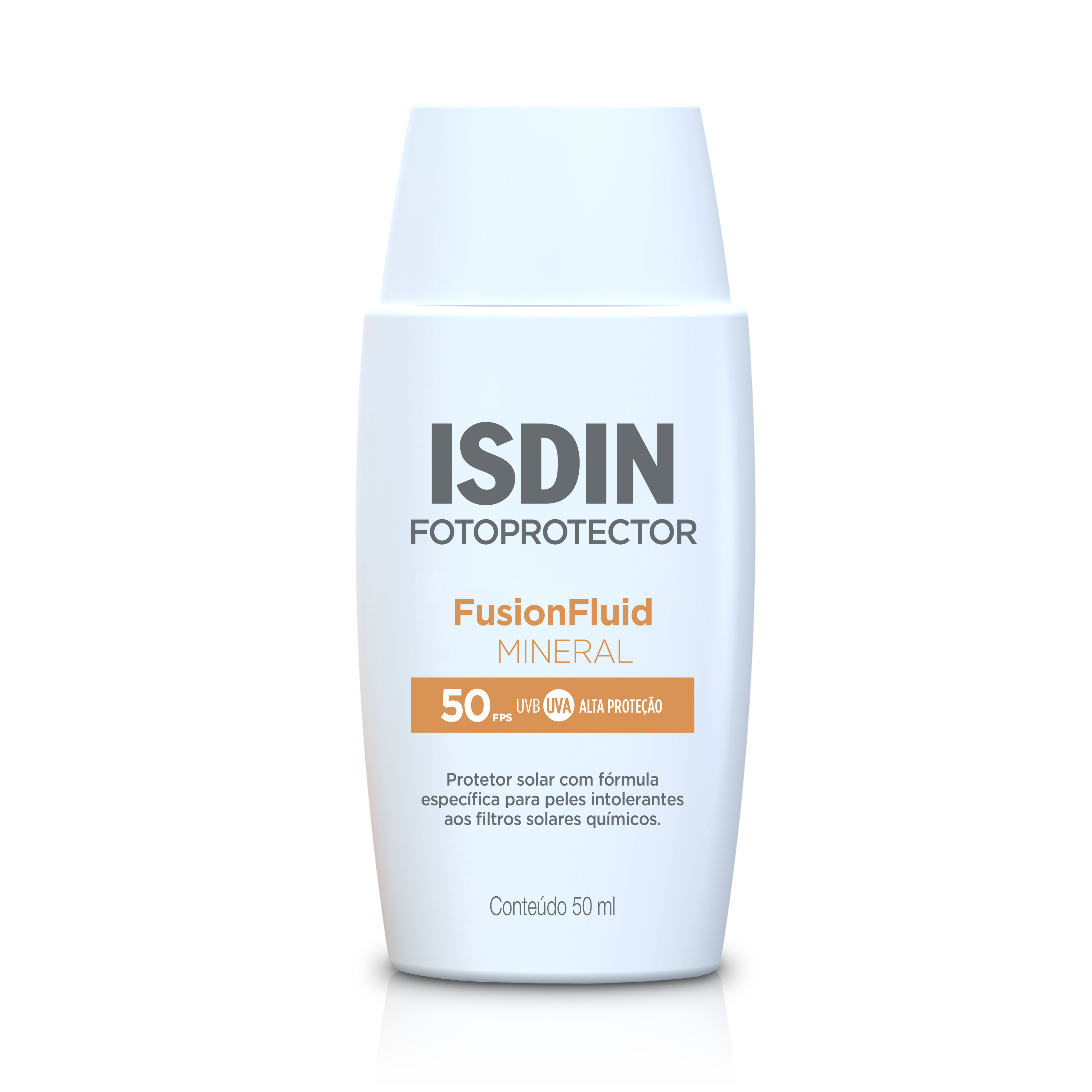 Protetor Solar Facial ISDIN Fusion Fluid Mineral FPS50 Sem Perfume 50ml — Isdin | Farmácia Resyla
