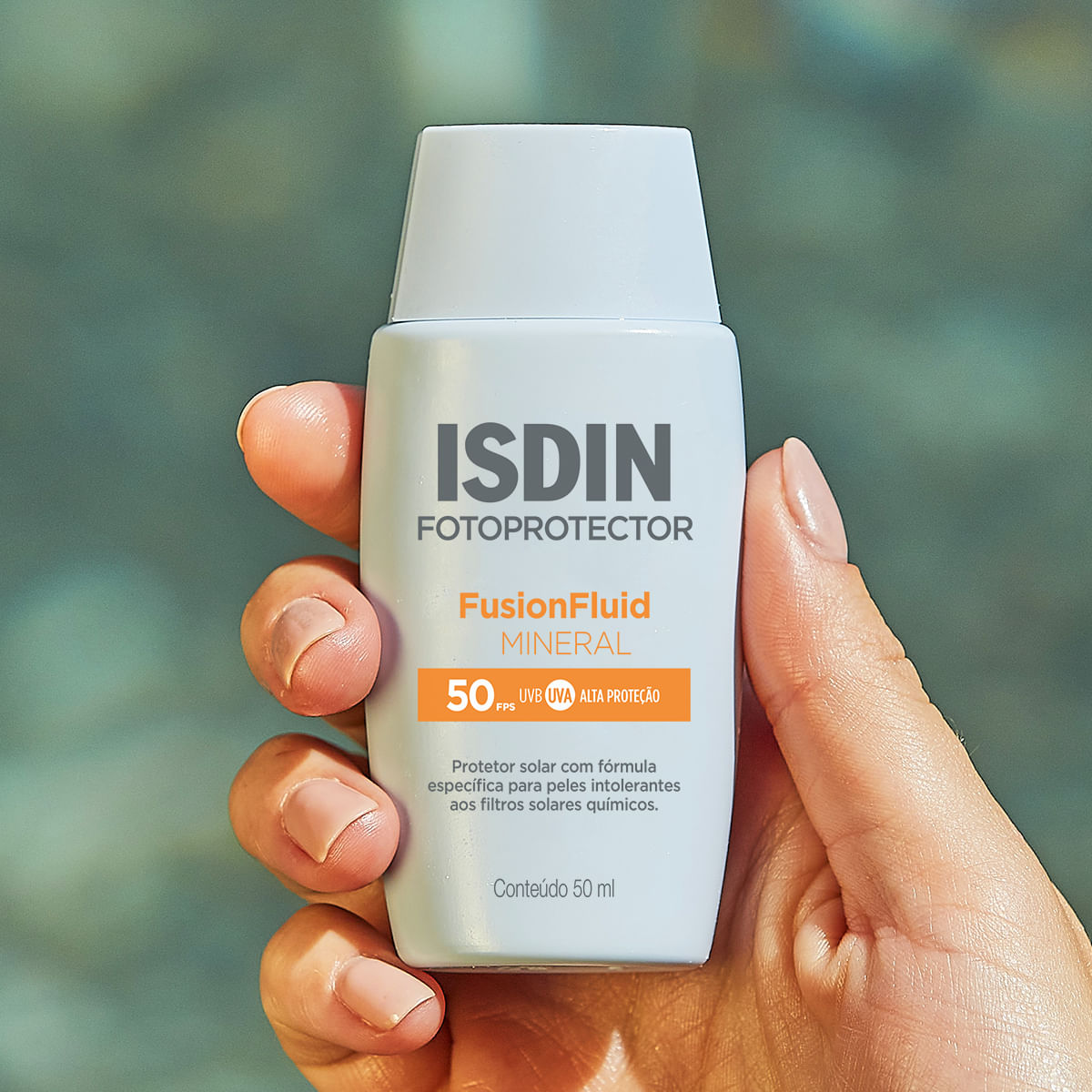 Protetor Solar Facial ISDIN Fusion Fluid Mineral FPS50 Sem Perfume 50ml — imagem 2 | Farmácia Resyla
