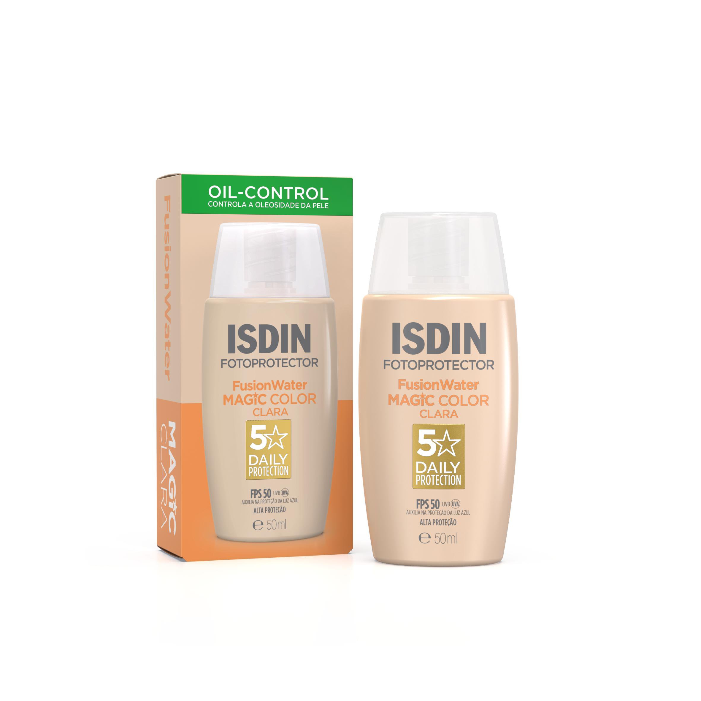 Protetor Solar Facial ISDIN Fusion Water Color FPS50 Cor Clara 50ml — Isdin | Farmácia Resyla