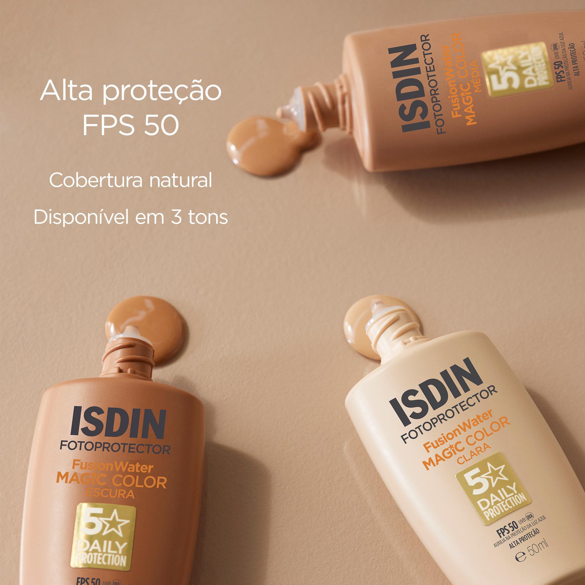 Protetor Solar Facial ISDIN Fusion Water Color FPS50 Cor Clara 50ml — imagem 2 | Farmácia Resyla
