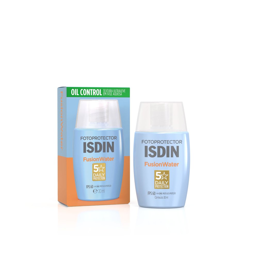 Protetor Solar Facial ISDIN Fusion Water FPS60 Sem Cor 30ml — Isdin | Farmácia Resyla