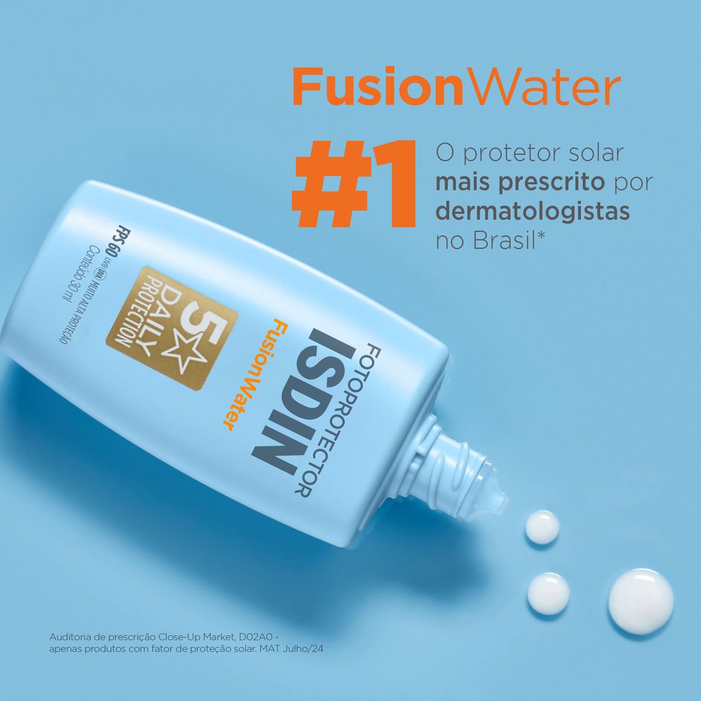 Protetor Solar Facial ISDIN Fusion Water FPS60 Sem Cor 30ml — imagem 4 | Farmácia Resyla