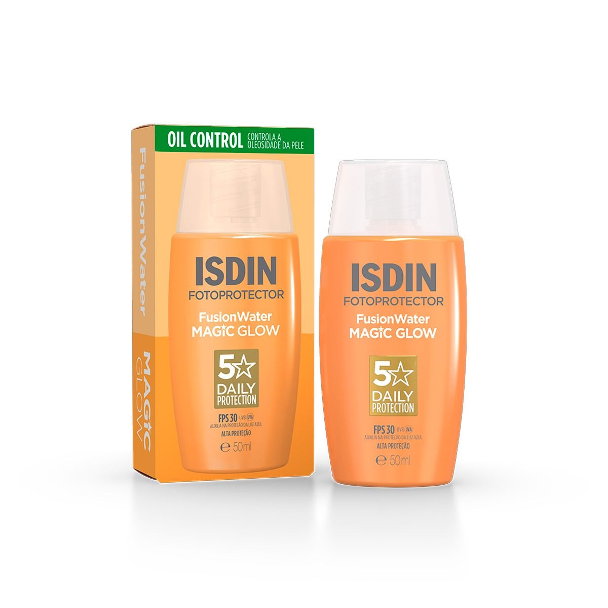 Protetor Solar Facial ISDIN Fusion Water Magic Glow FPS30 50ml — Isdin | Farmácia Resyla