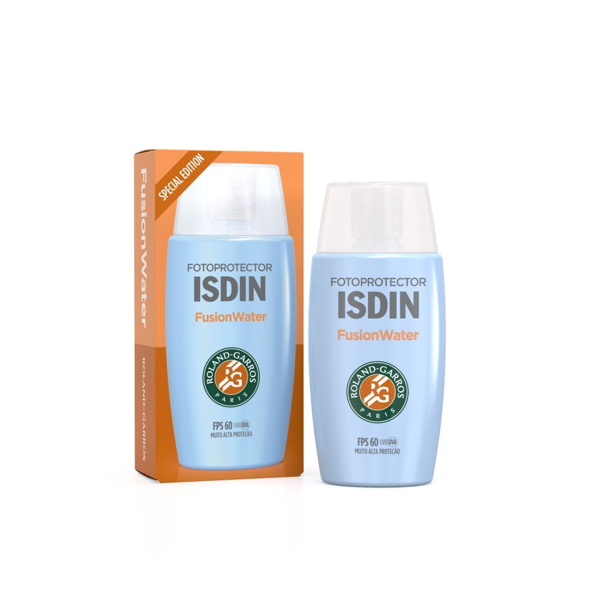 Protetor Solar Facial ISDIN Fusion Water Roland Garros FPS60 50ml — Isdin | Farmácia Resyla