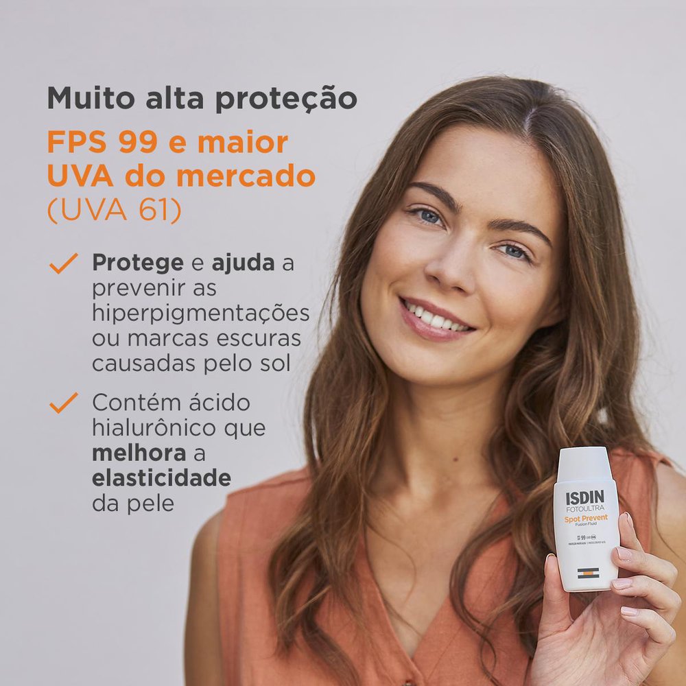 Protetor Solar Facial ISDIN Spot Prevent FPS99 Fusion Fluid 50ml — imagem 3 | Farmácia Resyla