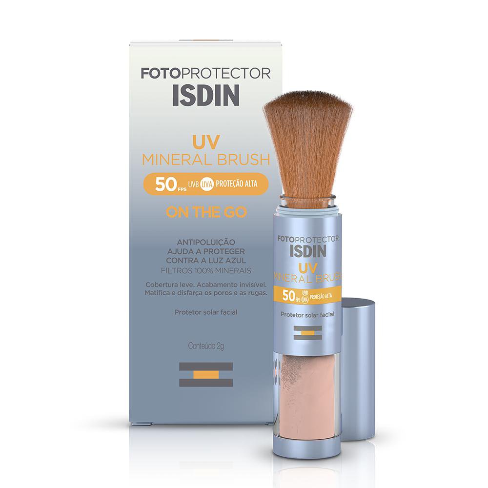 Protetor Solar Facial ISDIN UV Mineral Brush FPS50 On The Go Translúcido 2g — Isdin | Farmácia Resyla