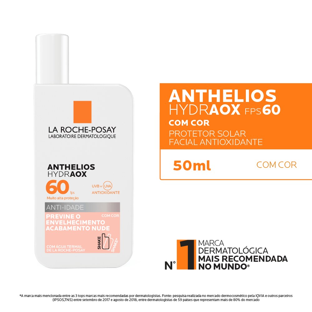 Protetor Solar Facial La Roche-Posay Anthelios Hydraox FPS60 Anti-idade Com Cor 50g — imagem 4 | Farmácia Resyla