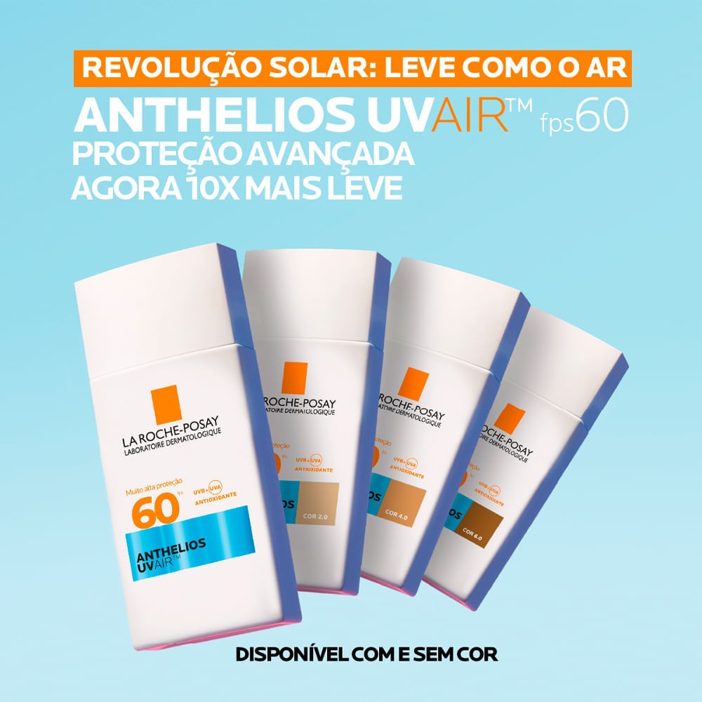 Protetor Solar Facial La Roche-Posay Anthelios UVAir FPS60 Cor 4.0 45ml — imagem 4 | Farmácia Resyla