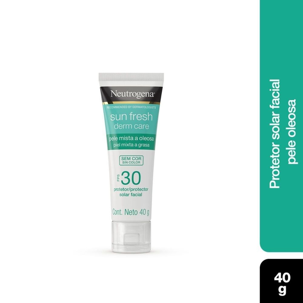 Protetor Solar Facial Neutrogena Sun Fresh Derm Care FPS30 Pele Mista a Oleosa Sem Cor 40g — Neutrogena | Farmácia Resyla