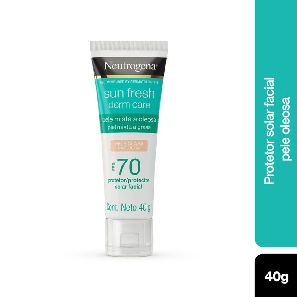 Protetor Solar Facial Neutrogena Sun Fresh Derm Care FPS70 Pele Mista a Oleosa Cor Clara 40g — Neutrogena | Farmácia Resyla