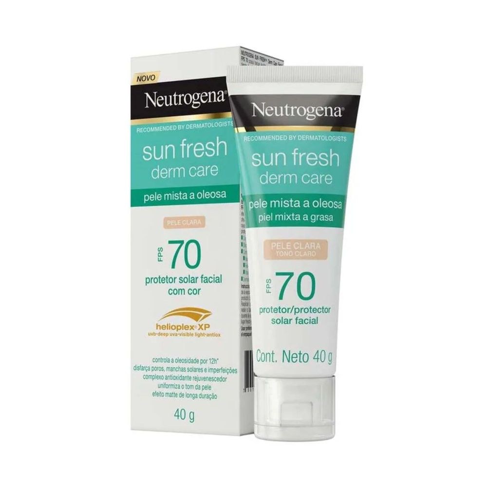 Protetor Solar Facial Neutrogena Sun Fresh Derm Care FPS70 Pele Mista a Oleosa Cor Clara 40g — imagem 4 | Farmácia Resyla