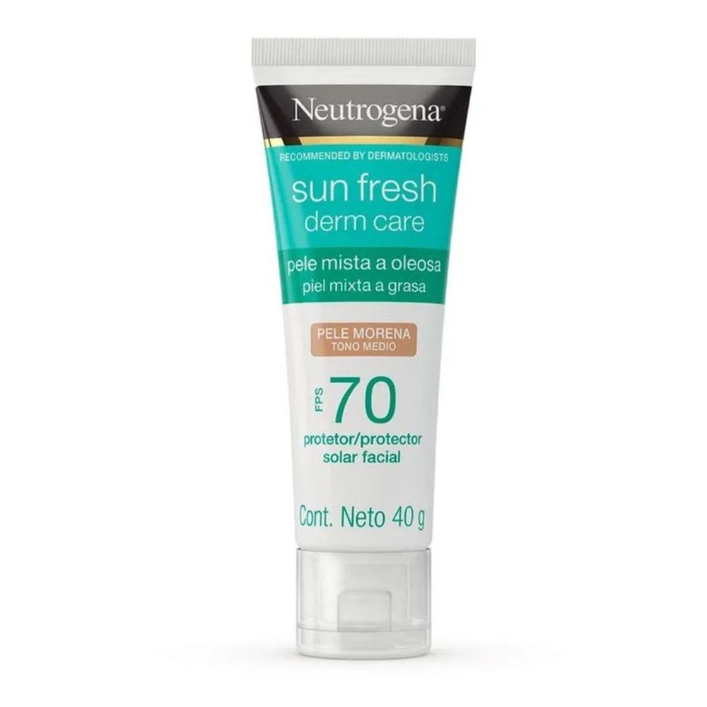 Protetor Solar Facial Neutrogena Sun Fresh Derm Care FPS70 Pele Mista a Oleosa Cor Morena 40g — imagem 2 | Farmácia Resyla
