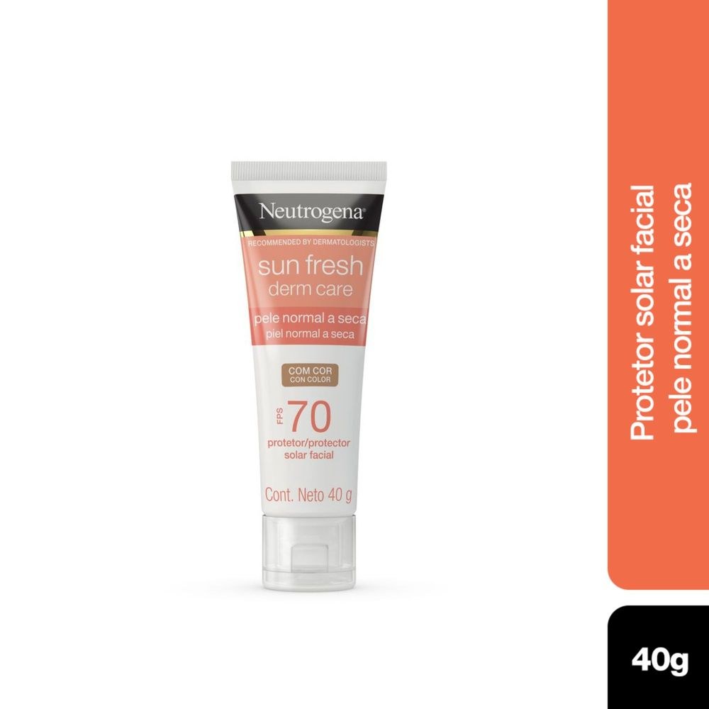 Protetor Solar Facial Neutrogena Sun Fresh Derm Care FPS70 Pele Normal a Seca Com Cor 40g — Neutrogena | Farmácia Resyla