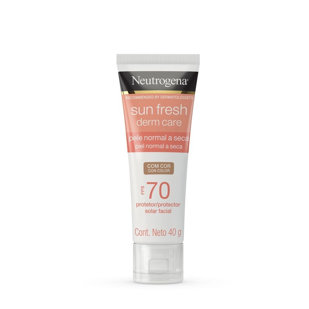 Protetor Solar Facial Neutrogena Sun Fresh Derm Care FPS70 Pele Normal a Seca Com Cor 40g — imagem 2 | Farmácia Resyla