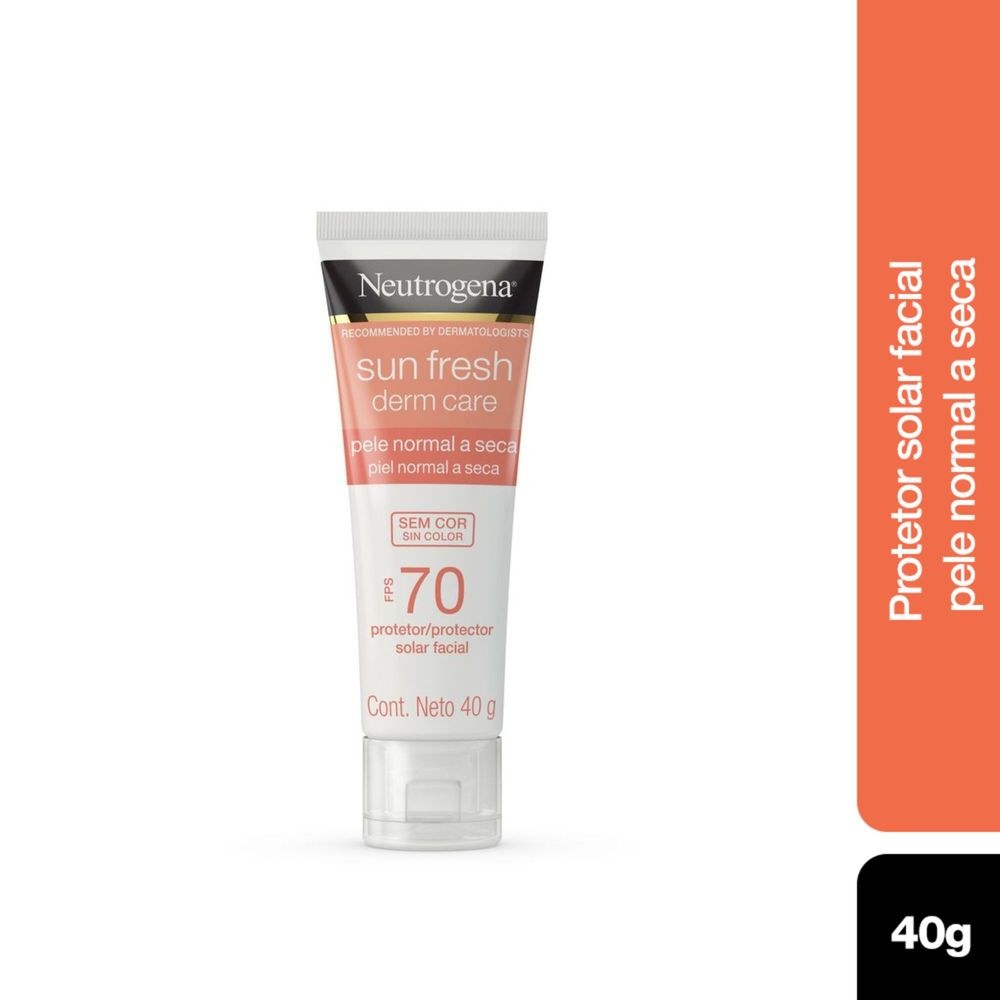 Protetor Solar Facial Neutrogena Sun Fresh Derm Care FPS70 Pele Normal a Seca Sem Cor 40g — Neutrogena | Farmácia Resyla