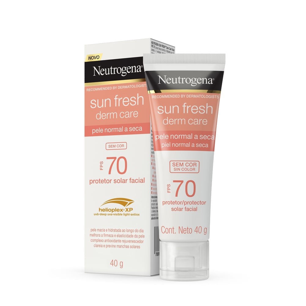 Protetor Solar Facial Neutrogena Sun Fresh Derm Care FPS70 Pele Normal a Seca Sem Cor 40g — imagem 4 | Farmácia Resyla