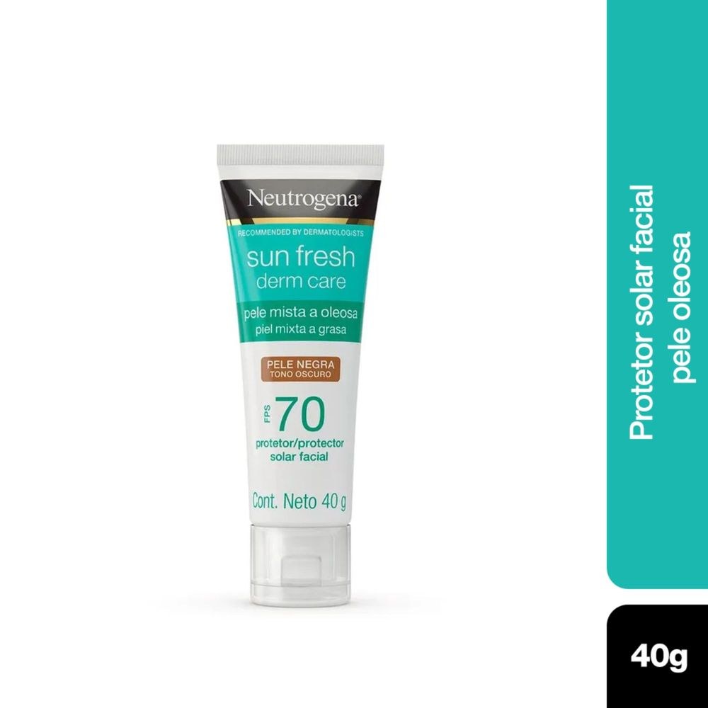 Protetor Solar Facial Neutrogena Sun Fresh Derm Care FPS70 Pele Mista a Oleosa Cor Negra 40g — Neutrogena | Farmácia Resyla