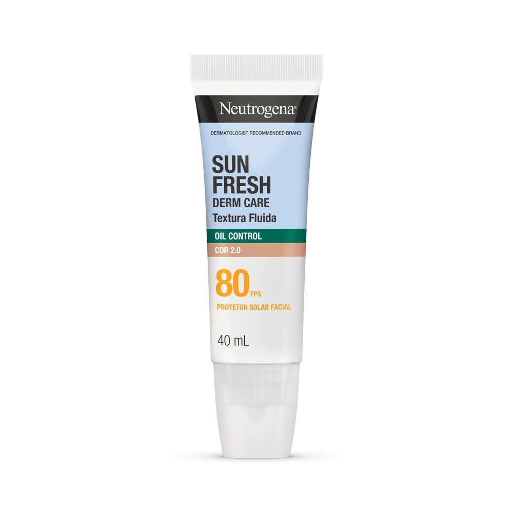 Protetor Solar Facial Neutrogena Sun Fresh Derm Care Oil Control Fluido Cor 2.0 FPS80 40mL — imagem 2 | Farmácia Resyla