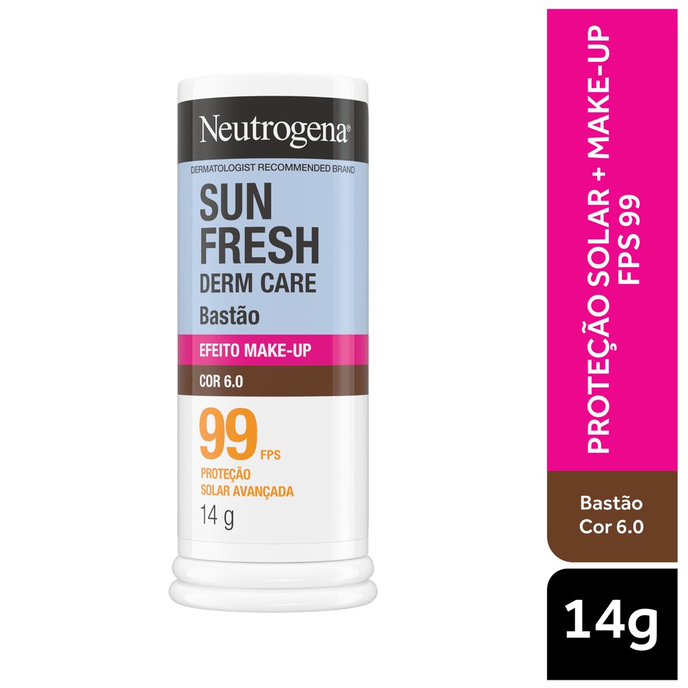 Protetor Solar Facial Neutrogena Sun Fresh Derm Care Stick 99fps Cor 6.0 14g — Neutrogena | Farmácia Resyla