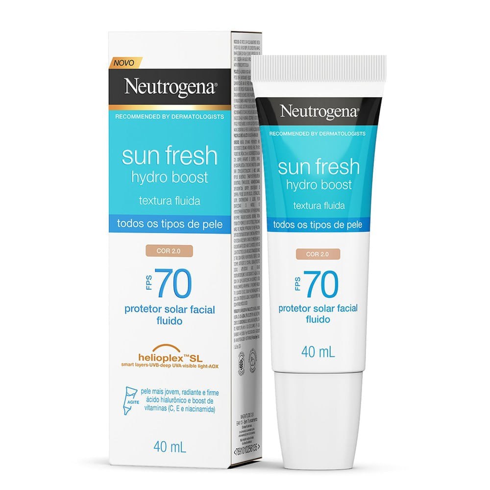Protetor Solar Facial Neutrogena Sun Fresh Hydro Boost FPS70 Cor 2.0 40ml — imagem 2 | Farmácia Resyla