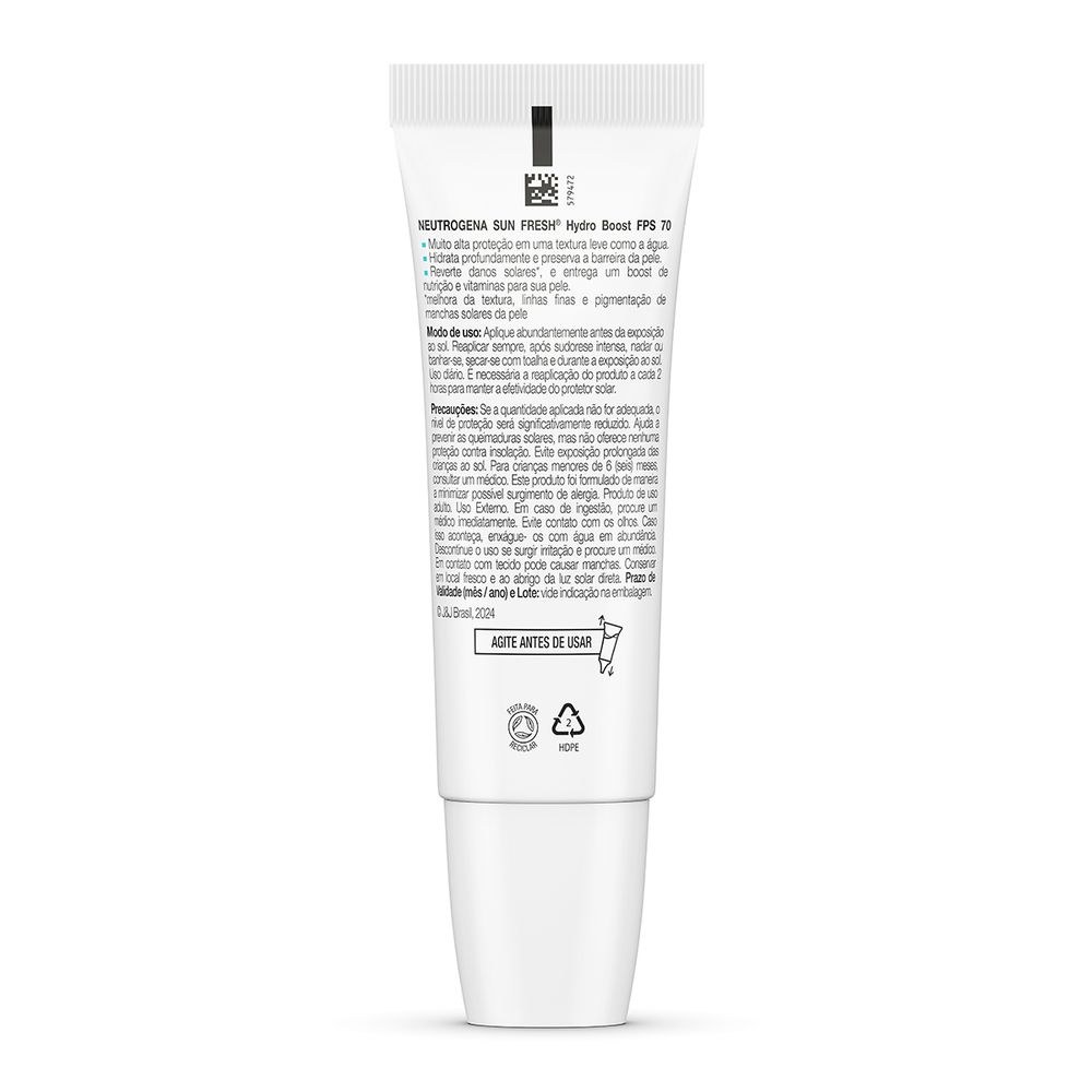 Protetor Solar Facial Neutrogena Sun Fresh Hydro Boost FPS70 Cor 2.0 40ml — imagem 4 | Farmácia Resyla