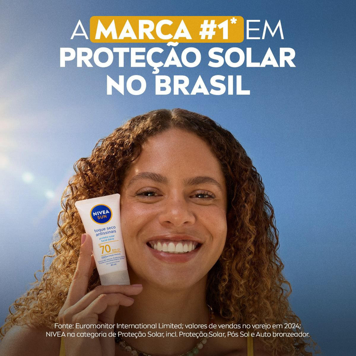 Protetor Solar Facial Nivea Sun Toque Seco Antissinais FPS70 40ml — imagem 3 | Farmácia Resyla
