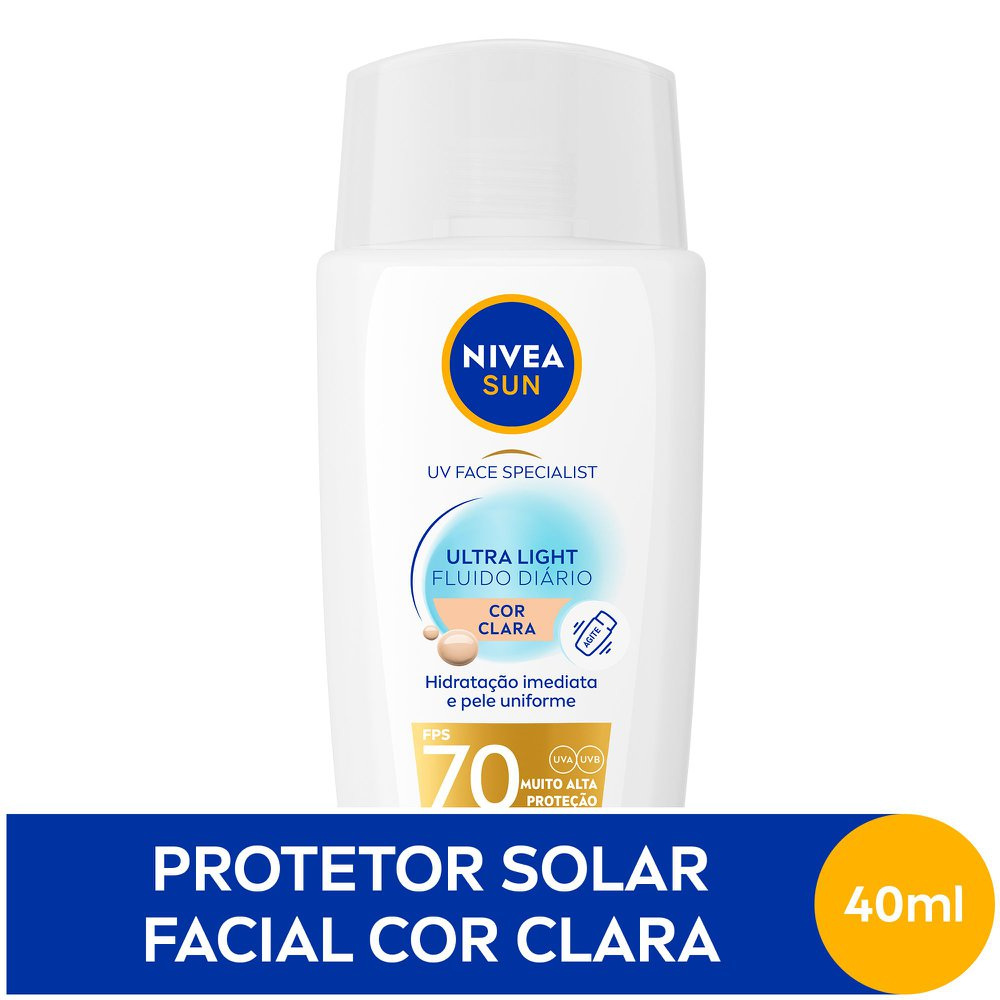 Protetor Solar Facial Nivea Sun Ultra Light Clara Uv Face Specialist Fps70 40ml — imagem 2 | Farmácia Resyla