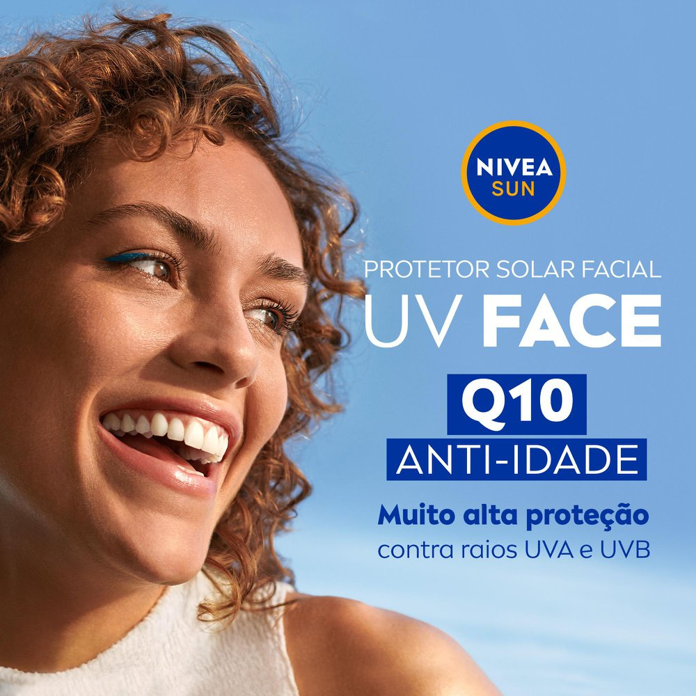 Protetor Solar Facial Nivea Sun UV Face FPS60 Anti-Idade Q10 Pele Normal a Seca 50g — imagem 2 | Farmácia Resyla