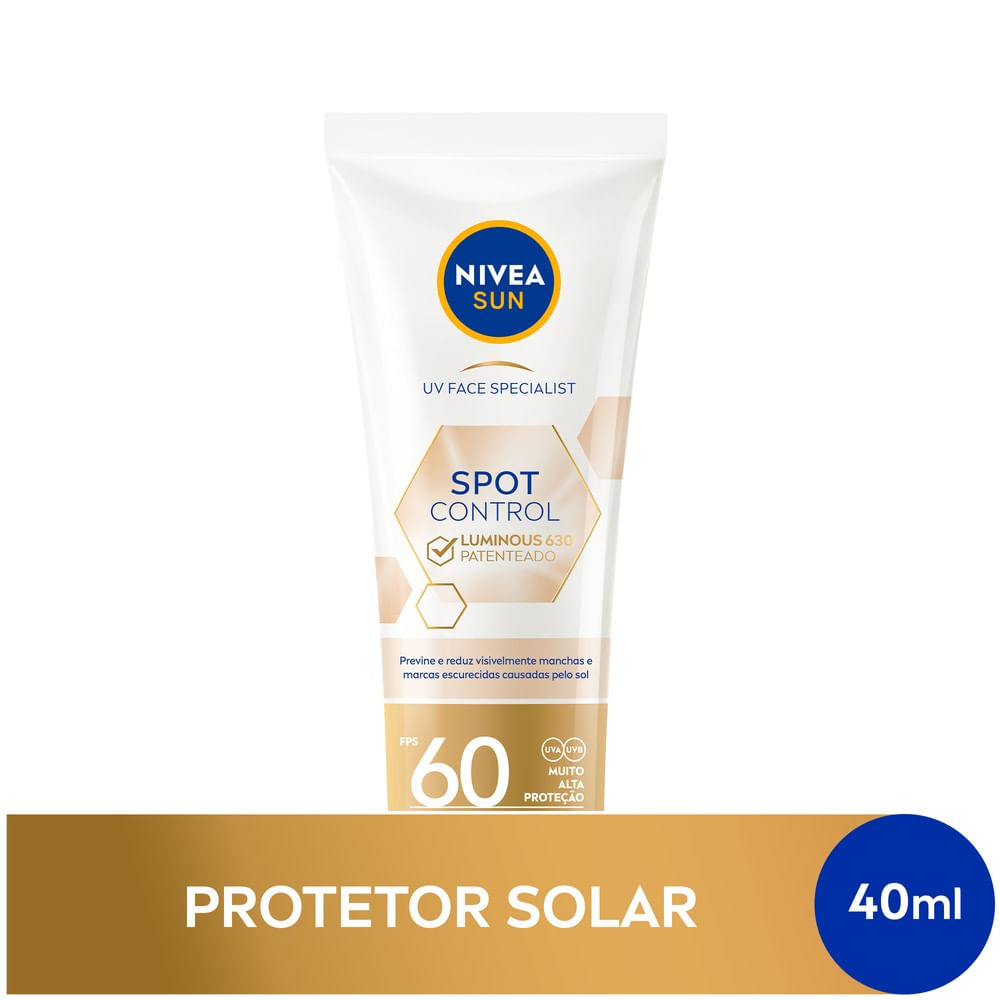 Protetor Solar Facial Nivea Sun UV Face FPS60 Spot Control Luminous 630 40ml — Nivea | Farmácia Resyla