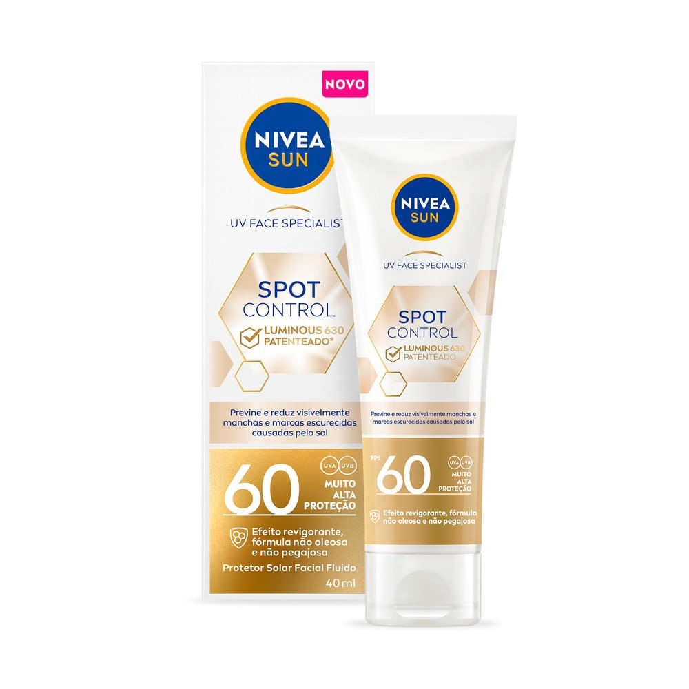 Protetor Solar Facial Nivea Sun UV Face FPS60 Spot Control Luminous 630 40ml — imagem 2 | Farmácia Resyla